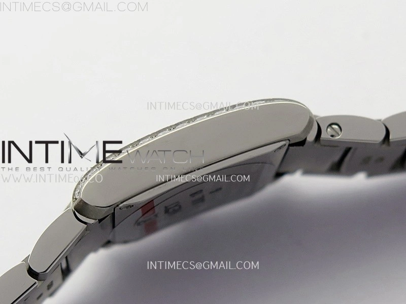 Tank Francaise Ladies 21.2mm Diamond Bezel SS 8848F 1:1 Best Edition Silver Dial on SS Bracelet Ronda Quartz V2